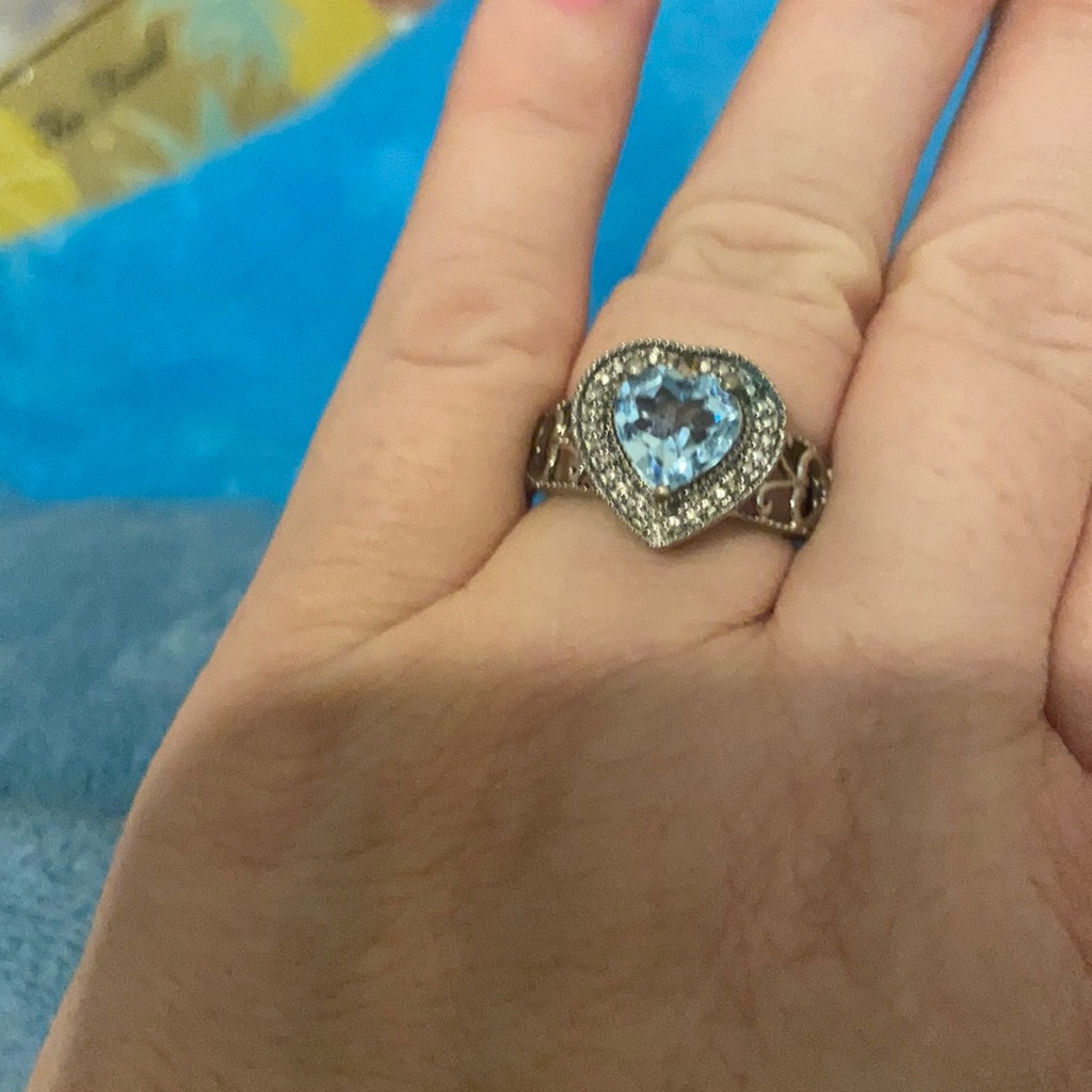 Heart Blue 7 Karis Ring Blue Band Ring 16$